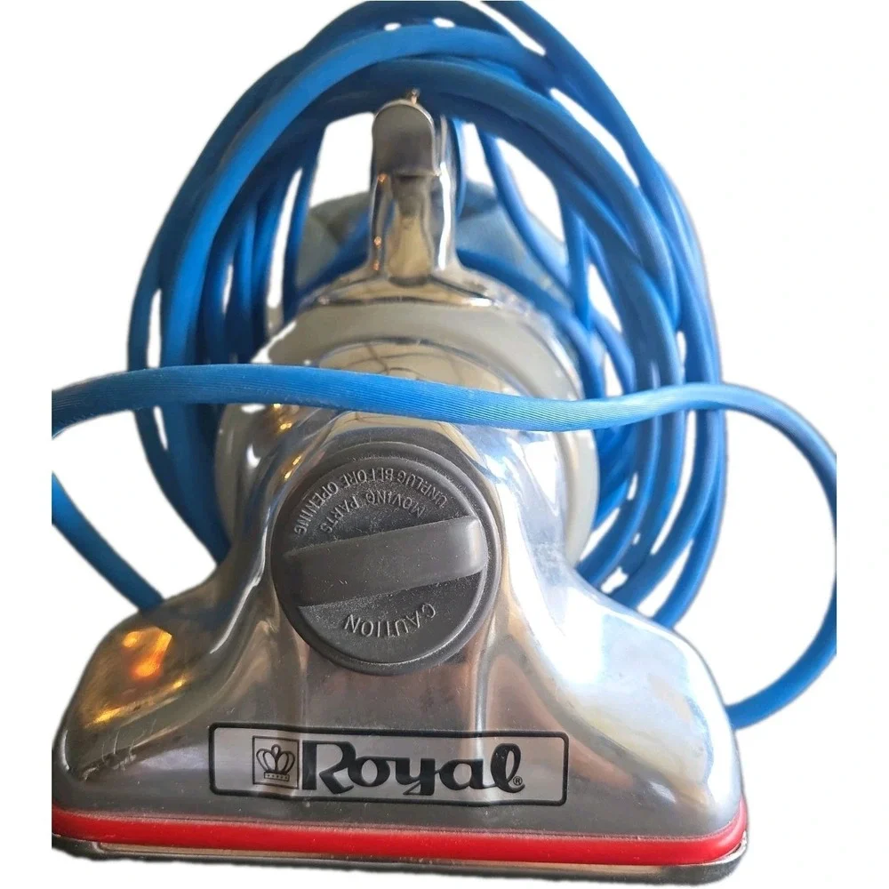 Vintage Royal Prince Model 501 Handheld Vacuum Cleaner Blue Cord Chrome Tested